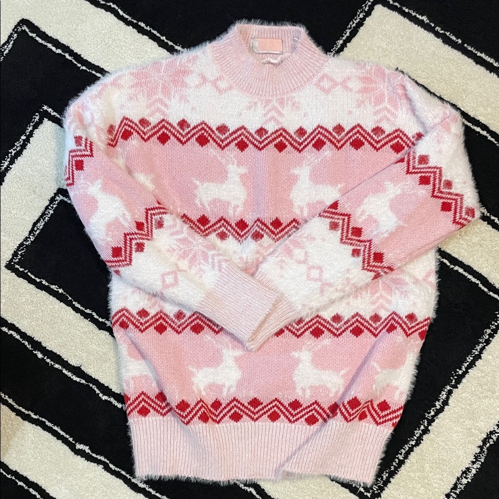 Pink and Red Sweater